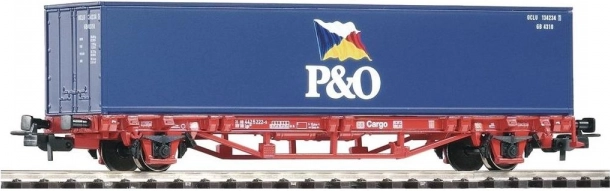 PIKO Lgs579 flat wagon with 40 ft P&O container, DB AG, H0 (Era V)