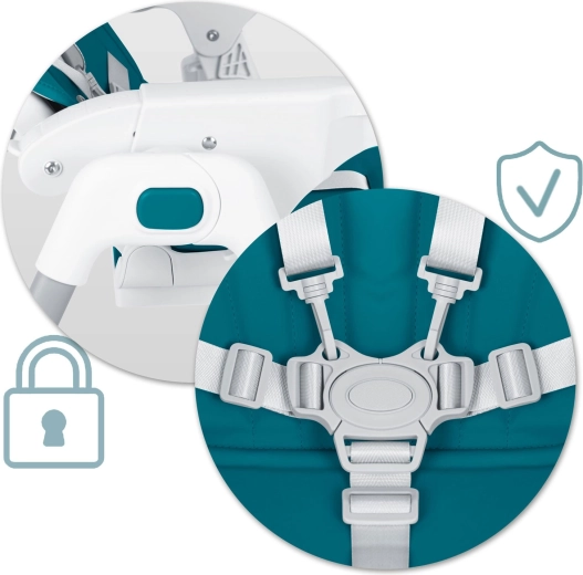Cintura a 5 punti e struttura stabile