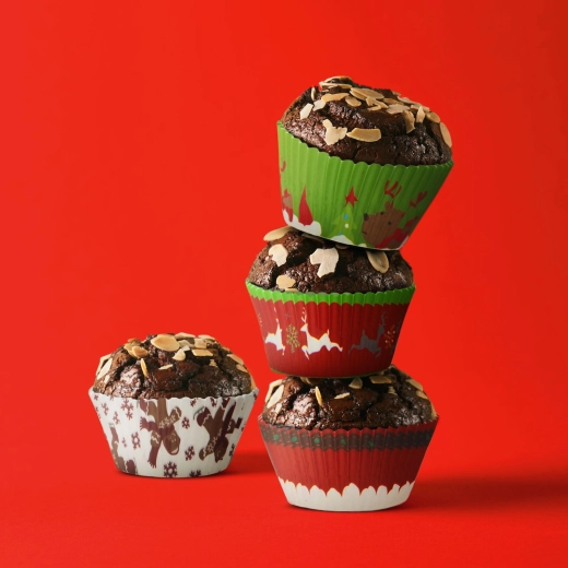 Vánoční papírové košíčky na muffiny, 100 ks