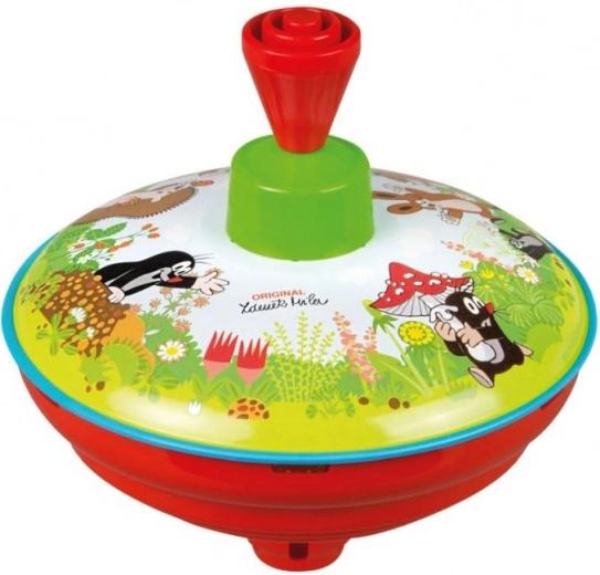 Trottola girevole Krtek con design in metallo/plastica