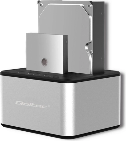 Docking station per dischi 2× HDD/SSD 2.5"/3.5" SATA con USB 3.0 e clonazione offline