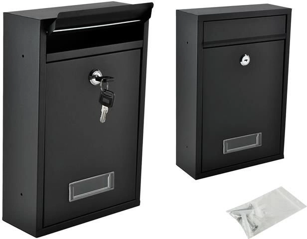 Galvanized Steel Mailbox – Black