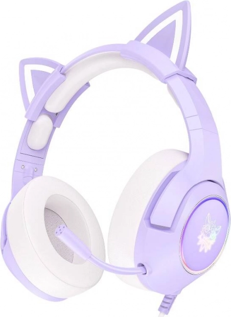 Purple ONIKUMA gaming headset with cat ears