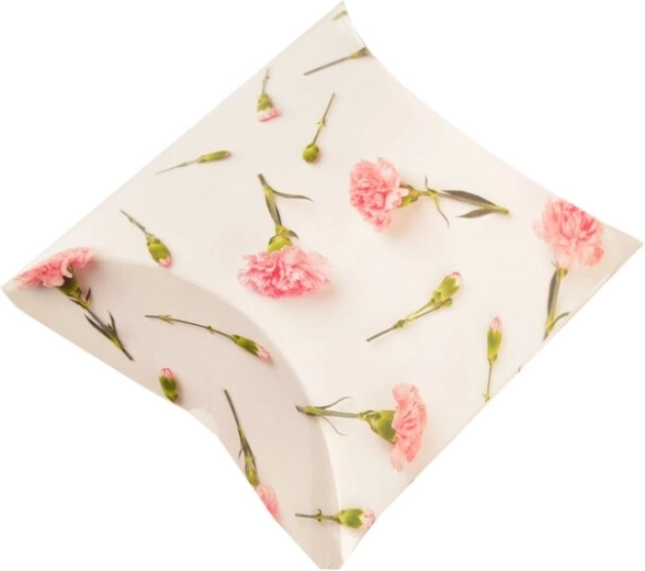 Scatolina pieghevole in carta con motivo di garofano 16 × 11 cm