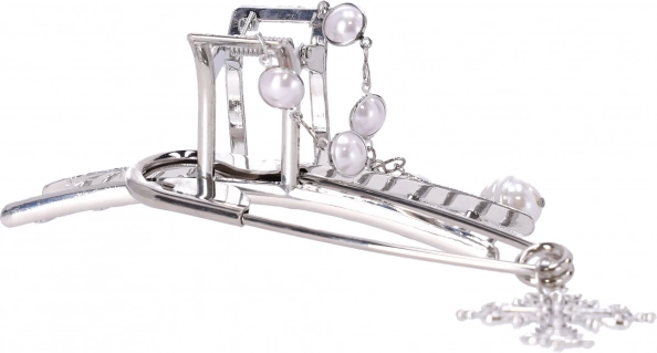 Decorative Hair Clip with Silver Beads
