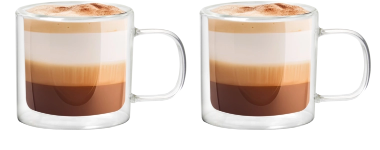 Lot de 2 mugs thermiques à double paroi 215 ml