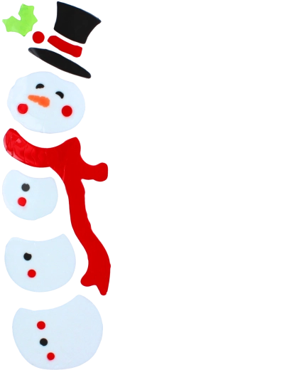 Cheerful snowman with hat and scarf