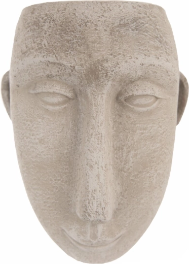Hanging concrete head planter, gray, 15 × 10 × 19 cm