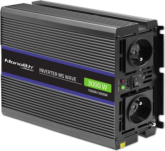 Inverter di tensione MONOLITH MS Wave 12V a 230V, 1500/3000 W, USB