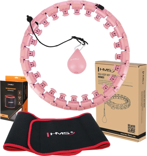 Set di cerchio massaggiante con peso HMS HHW01 e fascia snellente BR163 – rosa