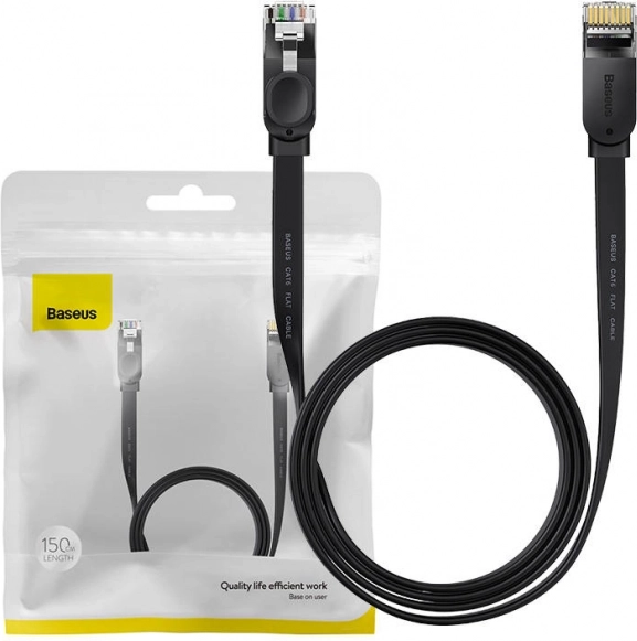 Cavo di rete Baseus Ethernet RJ45, 1 Gb/s, 1,5 m (nero)