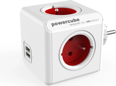 PowerCube Original USB Power Outlet Splitter red
