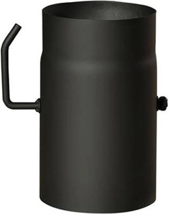Flue pipe with damper 150 mm, length 250 mm, black