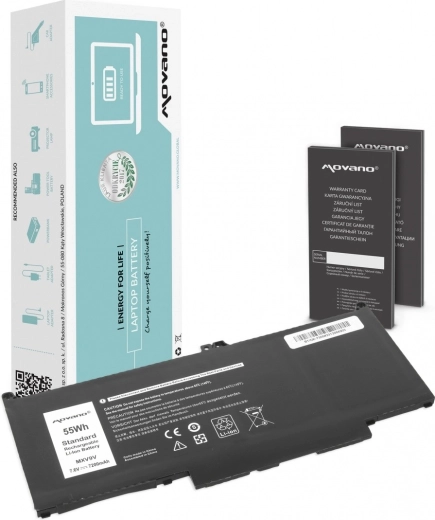 Batteria Movano per Dell Latitude 5300/5310/7200/7300/7400 7200 mAh (55 Wh)