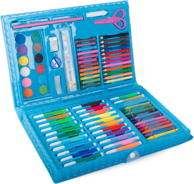 Art Set in Carry Case, 86 pcs – Colored Pencils, Markers & Watercolors