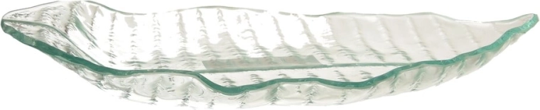 Plateau de service en verre en forme de feuille 27 × 16 cm