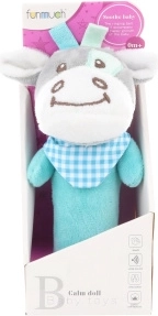 Squeaky rattle turquoise donkey for babies