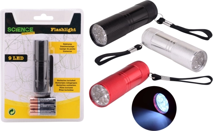 Metal LED flashlight with strap