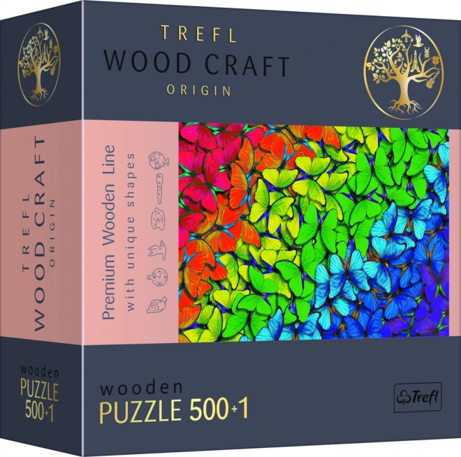 Puzzle in legno Trefl Wood Craft Farfalle Arcobaleno 501 pezzi