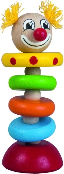 DETOA clown on elastic cord 12 cm – wooden toy for children 6 months+
