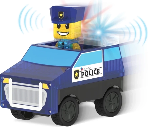 2 personaggi e veicolo della polizia a retrocarica nella confezione