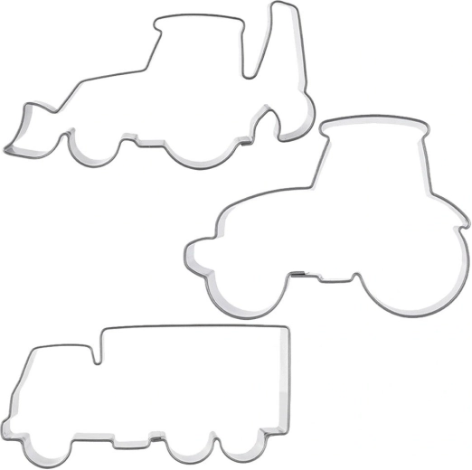 Emporte-pièces de Noël « Chantier » en inox – 3 pcs