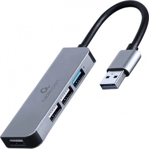 Hub USB 4‑portowy, 3× USB 2.0 + 1× USB 3.1, aluminiowy