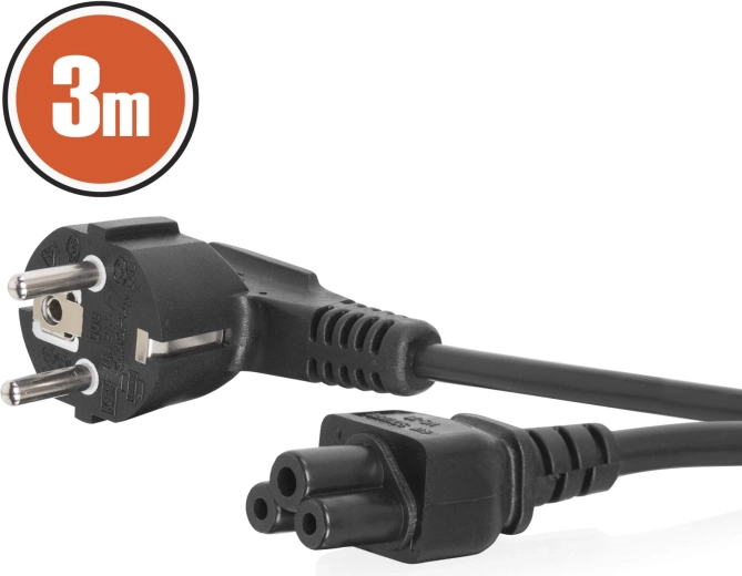 Síťový napájecí kabel pro notebook IEC C5, 3 m
