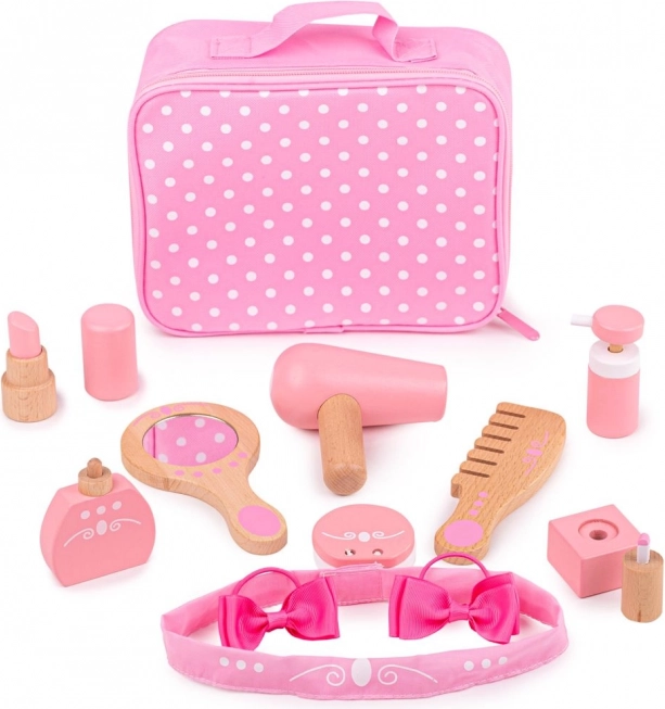 Bigjigs Toys set cosmetico in legno in valigetta (11 pezzi)