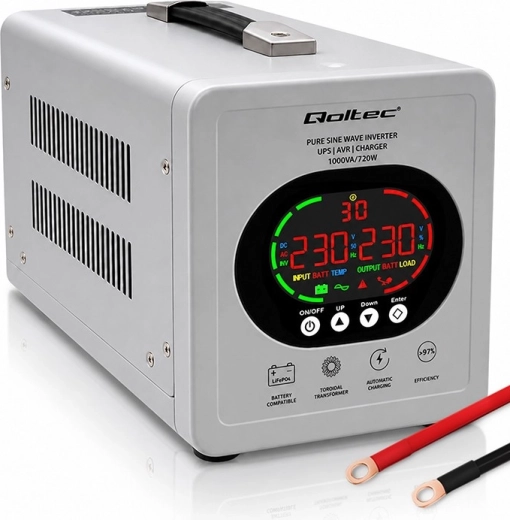 Qoltec gruppo di continuità UPS a onda sinusoidale pura 1000 VA / 720 W