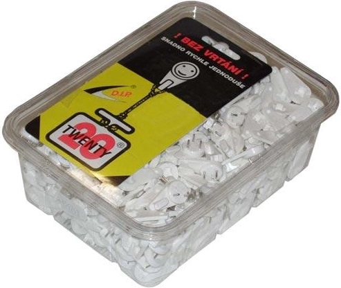 Universal Hook TWENTY, white, plastic, 400 pcs