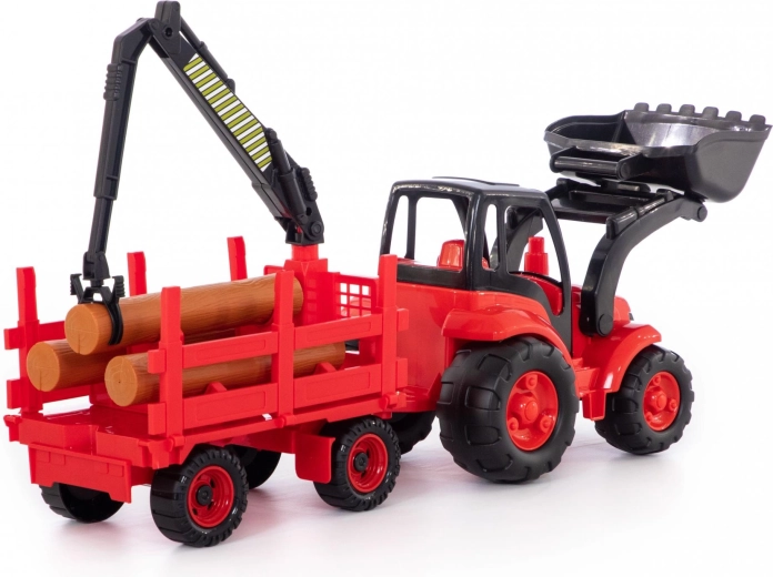 Log trailer with crane