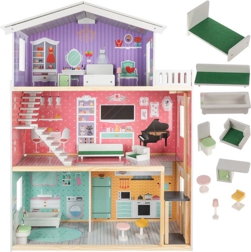 Large Dollhouse with Furniture and Elevator