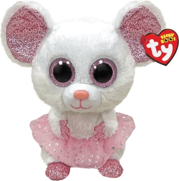 Topolina di peluche TY Nina – ballerina bianca 24 cm