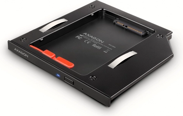 Cadre pour SSD/HDD pour ordinateur portable AXAGON 9,5 mm LED aluminium