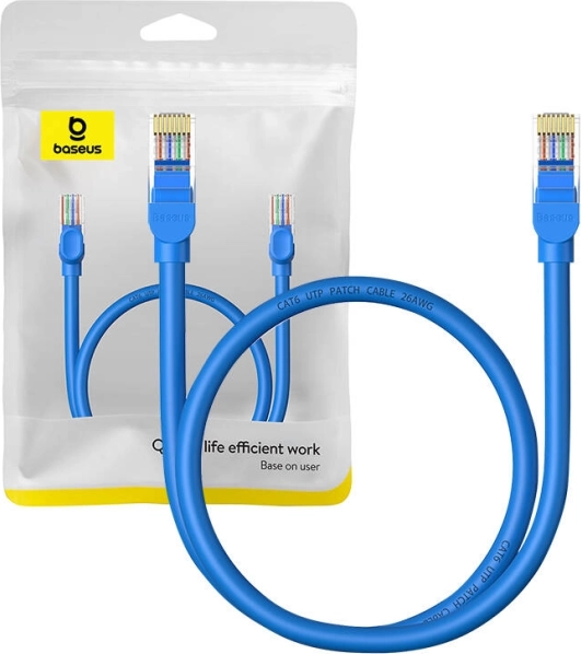 Round Ethernet Cable BASEUS RJ45 Cat6 0.5 m Blue