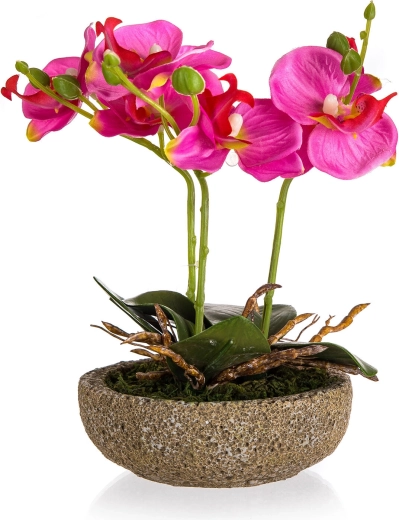 Kunstig fuchsia i betonpotte 21,5 cm
