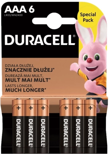 AAA/LR3 Batteries in blister pack of 6 pieces