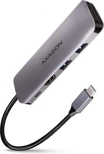 axagon hmc-5 usb-c hub 5-in-1 met hdmi 4k, 2x usb-a, sd/microsd-kaartlezer en pd 100 w