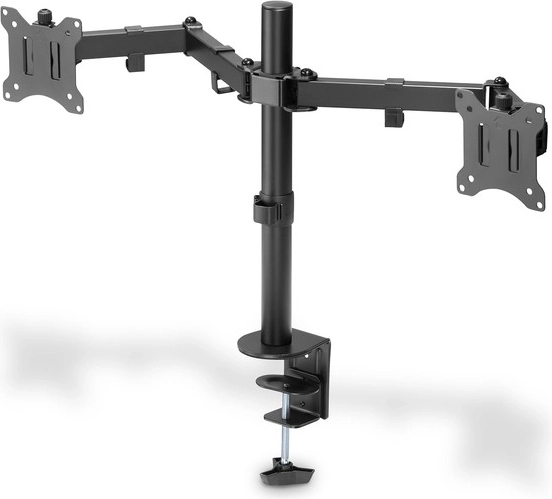 Dvojni namizni nosilec za monitorje s sponko 15"–32", črn