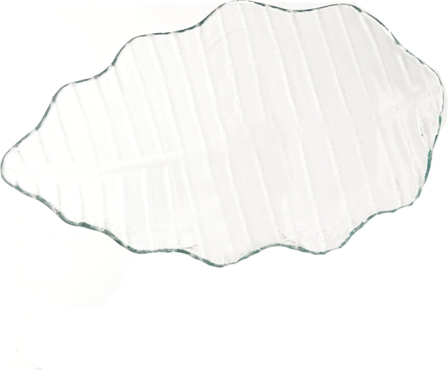 Plateau de service en verre en forme de feuille 36 × 23 × 4 cm