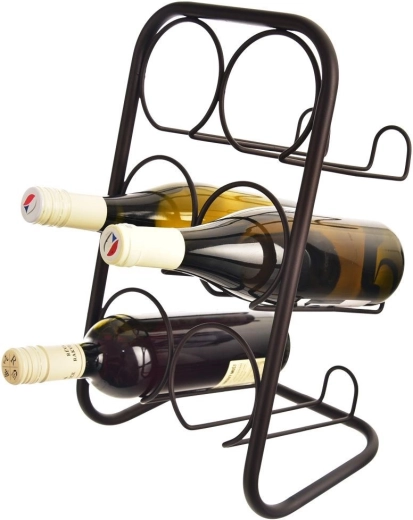Kovinsko stojalo za vino črno za 6 steklenic