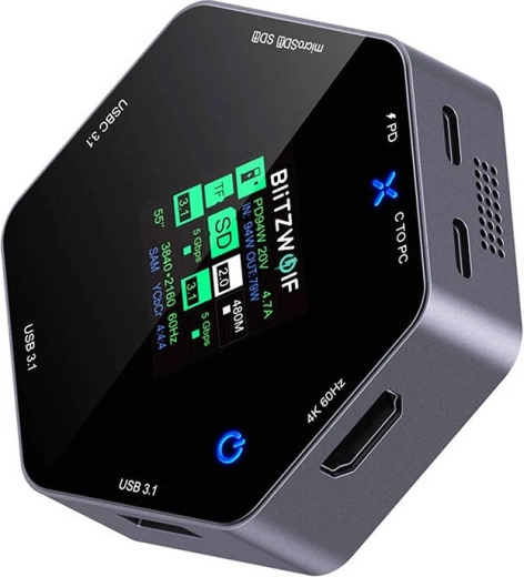 Blitzwolf 8-in-1 Docking Station BW-TH16 USB 100W With LCD Display