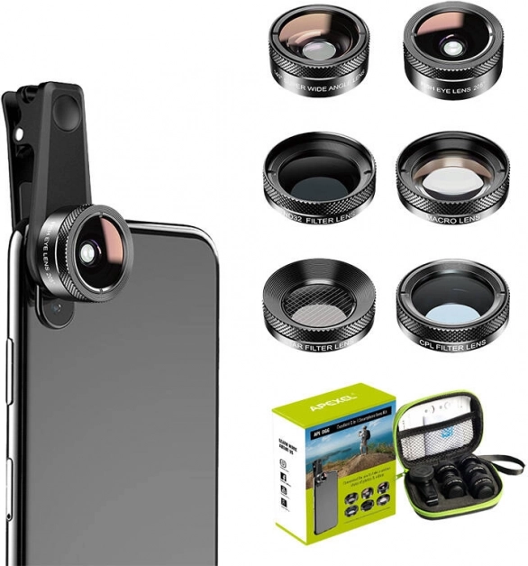Universal Set of Mobile Lenses 6 in 1 Apexel