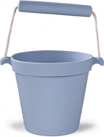 Silicone beach bucket light grey BIGJIGS TOYS