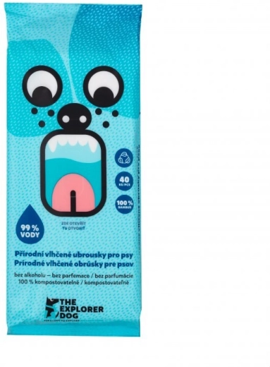Explorer Dog salviettine umidificate biodegradabili per cani 40 pz