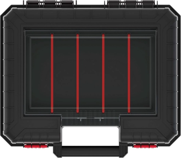 Transparent organizer with polycarbonate lid