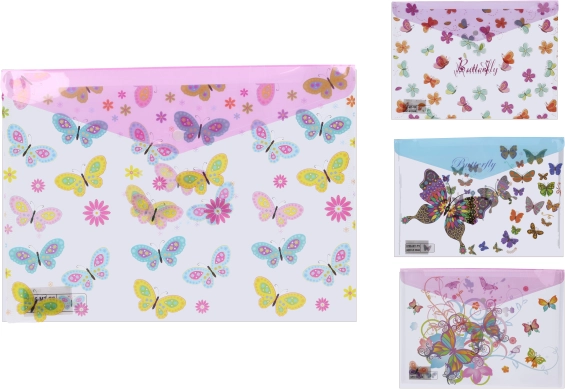 Snap-button folder 35.8 × 26 cm – Butterfly design