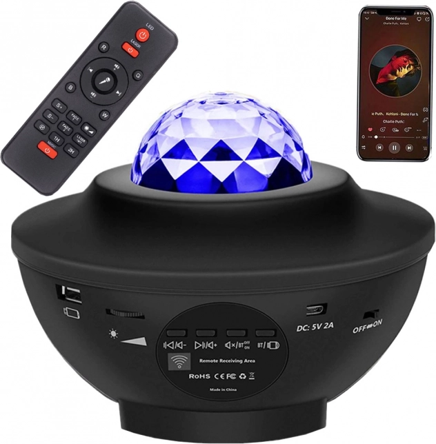 Starry Night Sky Projector with Bluetooth Speaker and Remote Control