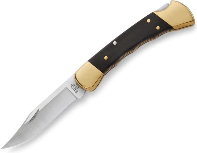 Buck 110 Folding Hunter Finger Grooved folding hunting knife with sheath